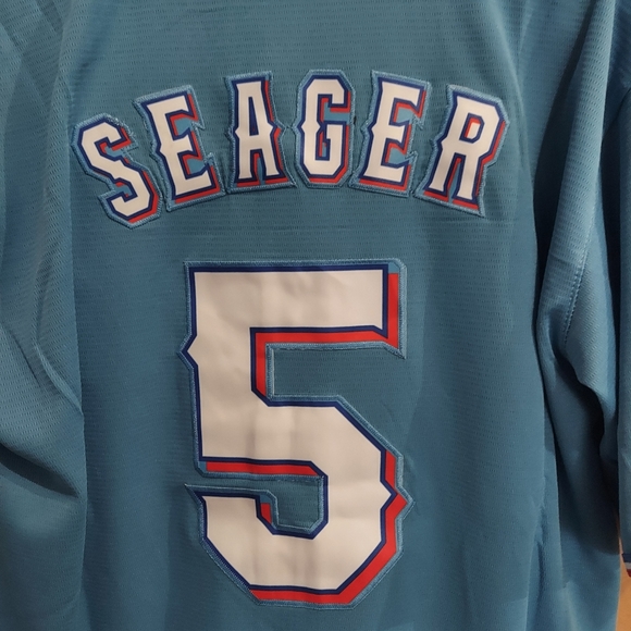 Corey Seager Texas Rangers Baby Blue Stitched Jersey - Picture 9 of 14